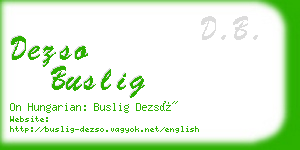 dezso buslig business card